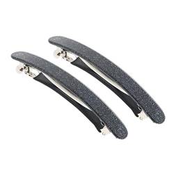 Baoblaze 2Pcs Damen Haarspange, Französische Haarclips, Vintage Haarschmuck Barrette, Automatische Tortoise Shell Haarspangen für Mädchen Feines Haar und Mitteldickes Haar, Schwarz mit Weißem Punkt von Baoblaze