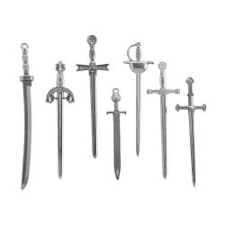 Baoblaze 7 x Ritter-Anhänger, Metall-Messer-Anhänger, Halskette, Schmuckherstellung, antike Langschwert-Messer-Anhänger für Lesezeichen, Ohrringe von Baoblaze