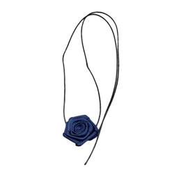 Baoblaze Blumen Choker Halskette, Vintage Band Choker Kleid Schmuck, Langer Riemen, Vintage Hals Blumen Choker Taillenkette für Braut Dekor Festival, Navy blau von Baoblaze