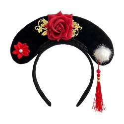 Baoblaze Chinesische Kopfbedeckung, Blumen-Hanfu-Haarband, Kinder verkleiden sich, chinesisches Qing-Stirnband, antikes Stirnband für Hochzeit, Stil E von Baoblaze