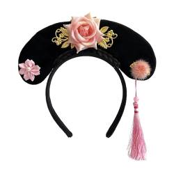 Baoblaze Chinesische Kopfbedeckung, Blumen-Hanfu-Haarband, Kinder verkleiden sich, chinesisches Qing-Stirnband, antikes Stirnband für Hochzeit, Stil F von Baoblaze