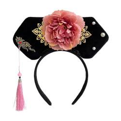 Baoblaze Chinesische Kopfbedeckung, Blumen-Hanfu-Haarband, Kinder verkleiden sich, chinesisches Qing-Stirnband, antikes Stirnband für Hochzeit, Stil I von Baoblaze
