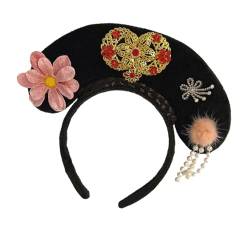 Baoblaze Chinesische Kopfbedeckung, chinesisches Qing-Stirnband, Kostüm-Stirnband, Haarband, antike Haarspange, Blumen-Haarreif für Requisiten, Kinder, Stil G von Baoblaze