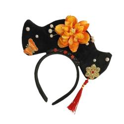 Baoblaze Chinesische Kopfbedeckung, chinesisches Qing-Stirnband, Kostüm-Stirnband, Haarband, antike Haarspange, Blumen-Haarreif für Requisiten, Kinder, Stil c von Baoblaze