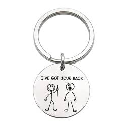 Baoblaze Edelstahl Schlüsselanhänger zum Muttertag, Taschenanhänger Edelstahl Paaren, Best Friend Keychain „I've Got Your Back“ Keychain für Geldbörsen Handtasche Muttertag Ostern Geschenke, Silber von Baoblaze