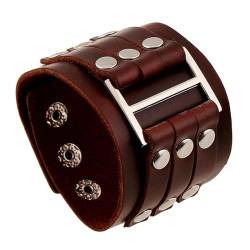 Baoblaze Punk-Armband, Manschettenarmbänder, Geschenke, verstellbar, Punk-Kleidung, Armband, PU-Armband für Hochzeit, Rock, Jacken, Jahrestag, Herren, Sohn, von Baoblaze