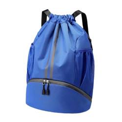 Baoblaze Rucksack mit Kordelzug, Basketballtasche, großer Rucksack mit großer Kapazität, Schwimmtasche, Sportrucksack mit Kordelzug für Reisen und Freizeit, Blau von Baoblaze