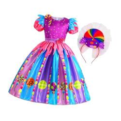 Baoblaze Süßigkeiten-Kleid für Mädchen, Lutscher-Kleid, Verkleidung, Regenbogen-Kleid, Prinzessinnen-Kleid für Festival, Rollenspiele, Cosplay, Hochzeit, Party, 130 von Baoblaze