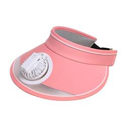 Baoblaze Unisex Sonnenblende Hüte mit Ventilator USB Wiederaufladbar, Fan Visor Hat Kühlmützen, Sommer Cap mit Ventilator, Fan Cooling Hat, Sonnenschutz Kappe Kühler Lüfter für Outdoor Camping, ROSA von Baoblaze