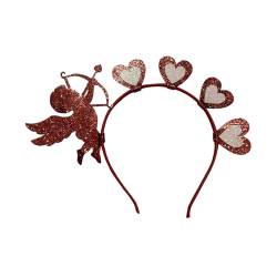 Baoblaze Valentinstag-Herz-Stirnband für Damen, Haarschmuck, Valentinstagsgeschenke für Sie, für Festivals, Feiertage, Karneval, Freundin von Baoblaze