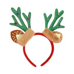 Baoblaze Weihnachtsgeweih-Stirnbänder, Rentier-Stirnband, süße Haarbänder, Weihnachtsgeschenke, Weihnachtsgeschenke, Weihnachts-Stirnbänder, Grün von Baoblaze