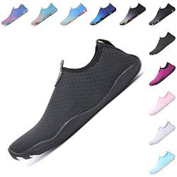 Baofular Badeschuhe Damen Herren Wasserschuhe Schwimmschuhe Sommer Strandschuhe Schnell Trocknend Aquaschuhe Surfschuhe für Meer Alles Schwarz 38 EU von Baofular