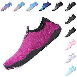 Baofular Badeschuhe Damen Herren Wasserschuhe Schwimmschuhe Sommer Strandschuhe Schnell Trocknend Aquaschuhe Surfschuhe für Meer Lila 38 EU von Baofular