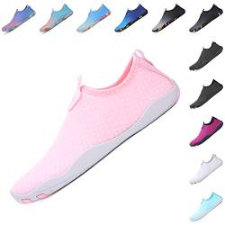 Baofular Badeschuhe Damen Herren Wasserschuhe Schwimmschuhe Sommer Strandschuhe Schnell Trocknend Aquaschuhe Surfschuhe für Meer Rosa 38 EU von Baofular