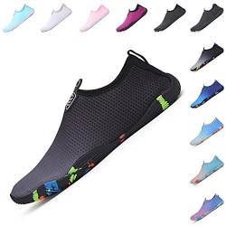 Baofular Badeschuhe Damen Herren Wasserschuhe Schwimmschuhe Sommer Strandschuhe Schnell Trocknend Aquaschuhe Surfschuhe für Meer Schwarz 35 EU von Baofular