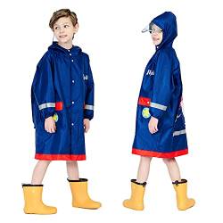 Baogaier Regenmantel Jungen Regencape mit Kapuze Regenjacke Leicht Regen Slicker Regenponcho Regenanzug Matschanzug Wasserdicht Poncho Wandern Fahrrad Regenbekleidung Kinder 3-4 Jahre Flugzeug Blau von Baogaier