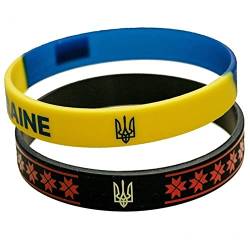Baokuan 2pcs Ukraine Flaggen Armband Silikon Ukraine Armbänder Gummi -nationalflaggen -armband Ukrainische Geschenke Für Fan -souvenirs von Baokuan
