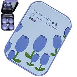 Baokuan Kontaktlinsenkoffer Reisekontakt -objektivhalter Blue Pink Purple Portable Kit Hülle Zwei Lösungsflaschen -pinzetten Tragen Stick von Baokuan