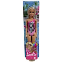 Barbie Anziehpuppe Barbie Beach Puppe Strandpuppe Modepuppe (Spielpuppe, mit rosa-pinkem Badeanzug), bewegliche Arme und Beine von Barbie