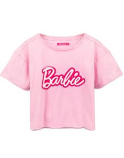 Barbie Cropped T-Shirt Damen Ladies Fashion Doll Logo Pink Crop Top von Barbie