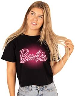 Barbie Cropped T-Shirt Womens Damen Neon Rosa Logo graue Oberseite 3XL von Barbie