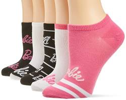 Barbie Damen 5er-Pack No Show Lässige Socken, Weiß, Sortiert, 8-10 von Barbie