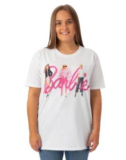 Barbie Damen Charakter Mit Rosa Logo Kurzärmeliges Weißes T-Shirt | Ikonische Marke | Modisches Design für Damen | Retro-T-Shirt mit bequemer Passform Movie Merchandise Geschenk von Barbie