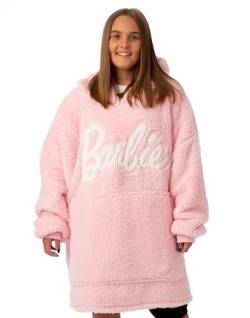 Barbie Damen Rosa Full Sherpa Blanket Hoodie | Genieße luxuriösen Komfort Oodie | Einheitsgröße | Erlebe gemütliche Abenteuer von Barbie