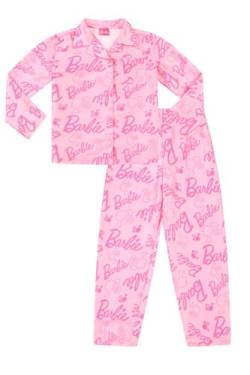 Barbie Damen und Mädchen Lang Satin Pyjama Set Sommer Zweiteiliger Schlafanzug Seide Satin, rose, 12-14 von Barbie