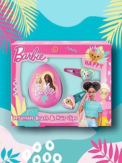 Barbie Detangler Bürste & Haarspangen - Kinder Detangler Haarbürste - Haarspangen - Barbie Geschenk von Barbie