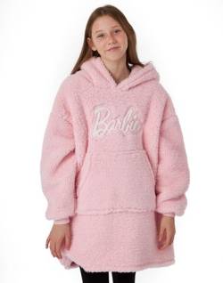 Barbie Girls' Pink Blanket Hoodie | Steigern Sie Komfort und Stil mit einer vollständigen Sherpa-Kapuzenjacke Perfekt zum Spielen, Entspannen und für modebewusste Tage von Barbie