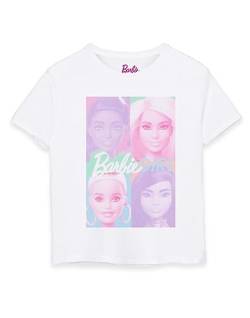 Barbie Mädchen Colour Block Portrait Kurzarm Weißes T-Shirt | Verspieltes Design | Lebendige Grafik | Lustig und modisch | Ikonische Marke | Bequeme Passform | Mädchenmode| Kinder Top von Barbie