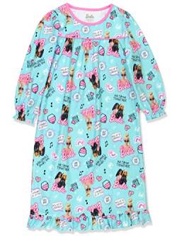 Barbie Mädchen Flanell Oma Kleid Nachthemd Pyjama, Türkis, 8 von Barbie