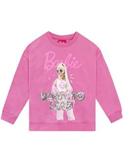 Barbie Mädchen Pailletten Sweatshirt langärmelige Pullover für Kinder Rosa 110 von Barbie