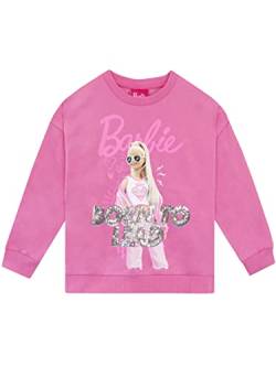 Barbie Mädchen Pailletten Sweatshirt langärmelige Pullover für Kinder Rosa 116 von Barbie