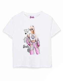Barbie Pose Mädchen Kurzarm Weißes T-Shirt | Ikonische Marke | Lustiges und modisches, Verspieltes Design mit lebendigen Grafiken | Bequeme Passform | Mädchenmode | Phantasievolles Spiel von Barbie