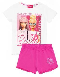 Barbie Rosa Pyjama-Set für Mädchen | Kurzärmliges T-Shirt und Shorts für Kinder | Schlafanzug | Niedliches Design | Bequeme Nachtwäsche kleine Diva von Barbie