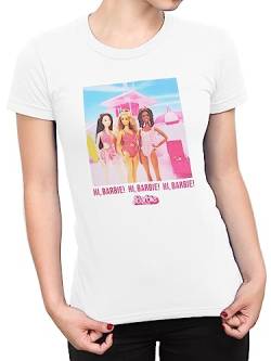 Barbie T-Shirt Damen | T Shirts Damen Sommer | Baumwolle Tee | Weiß L von Barbie