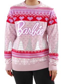 Barbie Weihnachtspullover Für Damen | Weihnachtspullover Damen | Weihnachts Pullover | Rosa XL von Barbie