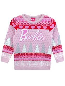 Barbie Weihnachtspullover | Mädchen Weihnachtspulli | Weihnachtspulli Kind | Rosa 128 von Barbie