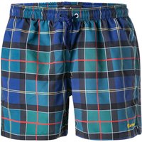 Barbour Herren Badeshorts blau Mikrofaser Kariert von Barbour