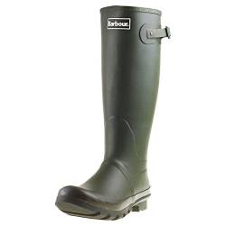 Barbour wasserfeste Winter-Gummistiefel für Schnee und Regen. Mittelhohe Stiefel., Grün - olivgrün - Größe: 44 von Barbour