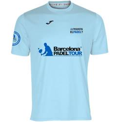 Barcelona Padel Tour Technisches T-Shirt mit kurzen Ärmeln, für Herren, mit speziellem Paddeldruck, weich und schnell trocknend, Sportbekleidung, Himmelblau, L von Barcelona Padel Tour