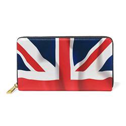 GIGIJY Geldbörse mit UK-Flagge, mehrere Kreditkartenfächer, Tasche für Damen, echtes Leder, mit Reißverschluss, lange Geldbörse, multi, Einheitsgröße von Bardic