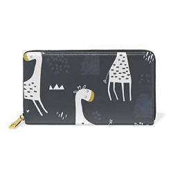 GIGIJY Niedliche Cartoon-Giraffen-Geldbörse, mehrere Kreditkartenfächer, Tasche für Damen, echtes Leder, mit Reißverschluss, lange Geldbörse, multi, Einheitsgröße von Bardic