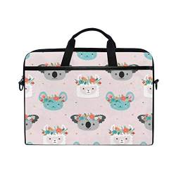 Gigijy Laptoptasche mit süßem Blumenmotiv und Koala-Laptoptasche, aus Segeltuch, Aktentasche, 13 in 13,3 in 14 in 15 Zoll für Kinder, Jungen, Mädchen, Damen und Herren von Bardic