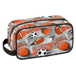 Reise-Kulturbeutel für Jungen, wasserdichtes Hänge-Set für Männer, Rasiertasche mit großer Kapazität für Reisen, Sportdusche, Fußball, Basketball, Sportlich von Bardic