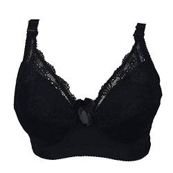 BaronHong Bralette-BH für gefälschte Brüste Silikonbrust Crossdresser Mastektomie durchsichtig floraler Spitze (schwarz, 40/90) von BaronHong