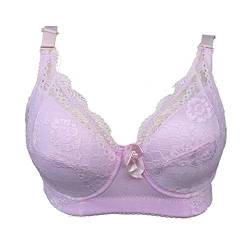 BaronHong - Bralette-BH für künstliche Brüste - Brust-Crossdresser-Mastektomie aus Silikon mit durchsichtiger Blumenspitze (pink, 42/95) von BaronHong
