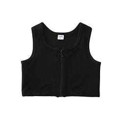 BaronHong Brustbinder Elatic Zipper Up Tank Top Shapewear für Tomboy Trans Lesbian (schwarz, L) von BaronHong